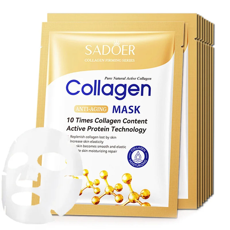 Collagen Sheet Mask - 10шт Антивозрастная коллагеновая листовая маска для