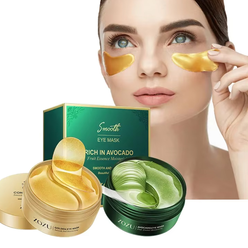 Collagen Sheet Mask - 24K Золотой гель для глаз, авокадо,