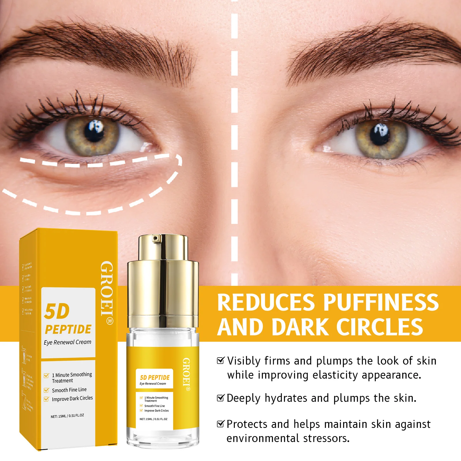 Eye Cream Peptide - Раствор от темных кругов и отечности: